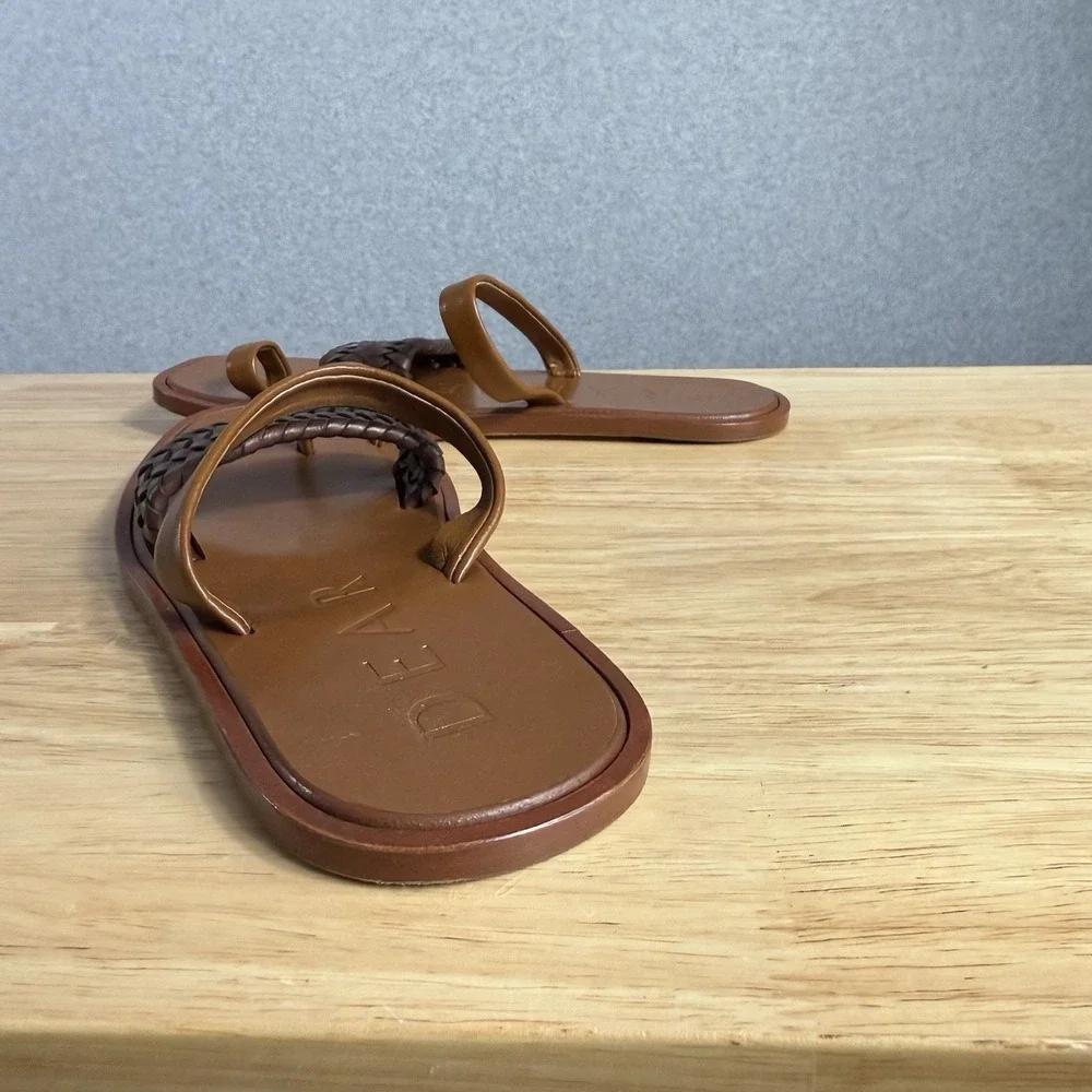 Dear Frances Lee Sandals Womens 37 US 7 Brown Leather High‎ Quality Braided